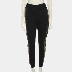 Pre Owned Fendi Black Jersey FF Logo Jogger S  