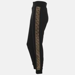 Pre Owned Fendi Black Jersey FF Logo Jogger S  