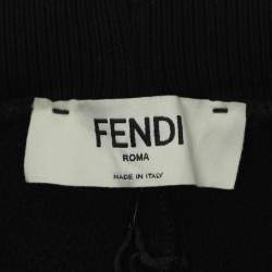 Pre Owned Fendi Black Jersey FF Logo Jogger S  