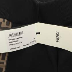 Pre Owned Fendi Black Jersey FF Logo Jogger S  