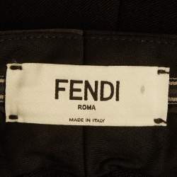 Pre Owned Fendi Black Wool Formal Trousers S