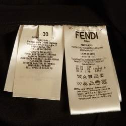 Pre Owned Fendi Black Wool Formal Trousers S