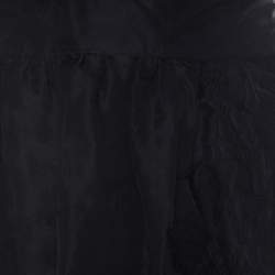 Pre Owned Fendi Black Silk & Wool Applique Knee Length Sheath Skirt L