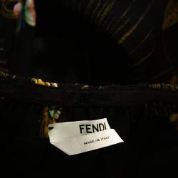 Fendi Black Crepe Printed Off Shoulder Jumpsuit S