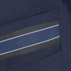 Pre Owned Fendi Navy Blue Wool Blend Striped Cuff Detail Tailored Blazer XL