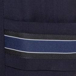 Pre Owned Fendi Navy Blue Wool Striped Cuff Detail Tailored Blazer XS