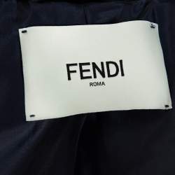 Pre Owned Fendi Navy Blue Wool Striped Cuff Detail Tailored Blazer XS
