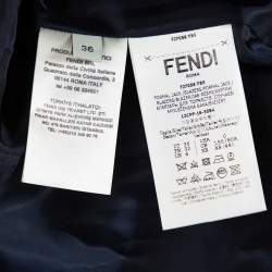 Pre Owned Fendi Navy Blue Wool Striped Cuff Detail Tailored Blazer XS