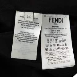 مملوكة مسبقًا توب فندي حرير أسود مضلع بالشعار S