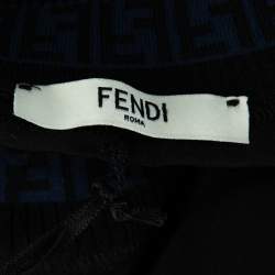 مملوكة مسبقًا توب فندي حرير أسود مضلع بالشعار S