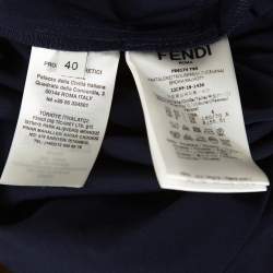 Pre Owned بنطلون فندي متدرج مزيج صوف ستريتش كحلي S