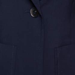 Pre Owned Fendi Navy Blue Wool Blend Striped Cuff Detail Tailored Blazer S