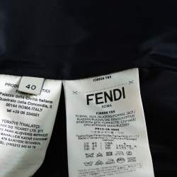 Pre Owned Fendi Navy Blue Wool Blend Striped Cuff Detail Tailored Blazer S