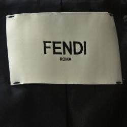 Pre Owned Fendi Navy Blue Wool Blend Striped Cuff Detail Tailored Blazer S