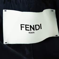 Pre Owned Fendi Navy Blue Wool Striped Cuff Detail Tailored Blazer M