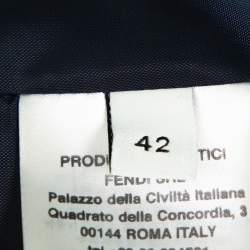 Pre Owned Fendi Navy Blue Wool Striped Cuff Detail Tailored Blazer M