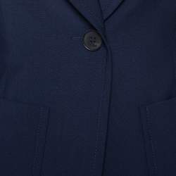 Pre Owned Fendi Navy Blue Wool Blend Striped Cuff Detail Tailored Blazer S