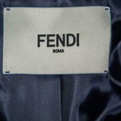 Pre Owned Fendi Navy Blue Wool Blend Striped Cuff Detail Tailored Blazer S