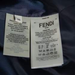 Pre Owned Fendi Navy Blue Wool Blend Striped Cuff Detail Tailored Blazer S