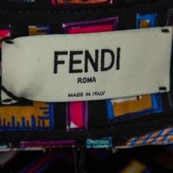 Pre Owned Fendi Multicolor Synthetic Cropped Fun Fair Pants XS