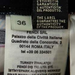 Pre Owned Fendi Multicolor Synthetic Cropped Fun Fair Pants XS