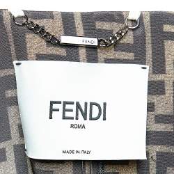 Pre Owned Fendi White Synthetic Coated Button Front Jacket M