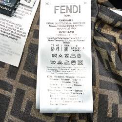 Pre Owned Fendi White Synthetic Coated Button Front Jacket M