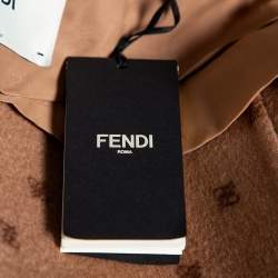 Pre Owned Fendi Beige Camel Hair Karligraphy Double Breasted Coat S