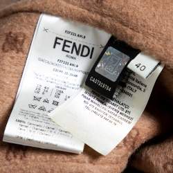 Pre Owned Fendi Beige Camel Hair Karligraphy Double Breasted Coat S