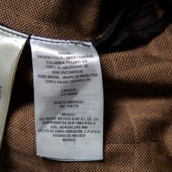 Pre Owned Fendi Brown Zucca Monogram Jacquard Ruched Cropped Bomber Jacket S 