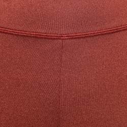 Pre Owned Fendi Burnt Orange Raised Logo Pattern Biker Shorts M