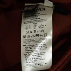 Pre Owned Fendi Burnt Orange Raised Logo Pattern Biker Shorts M