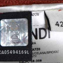 Pre Owned Fendi Burnt Orange Raised Logo Pattern Biker Shorts M