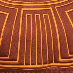 Pre Owned Fendi Burnt Orange Raised Logo Pattern Neoprene Sports Top S  