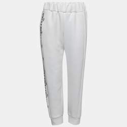 Fendi White Neoprene Logo Band Jogger Pants M