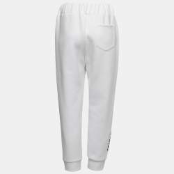 Fendi White Neoprene Logo Band Jogger Pants M