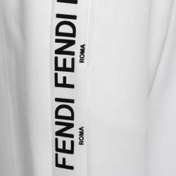 Fendi White Neoprene Logo Band Jogger Pants M
