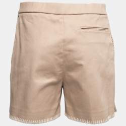 Fendi Beige Silk Trim Detail Bermuda Shorts S