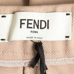Fendi Beige Silk Trim Detail Bermuda Shorts S