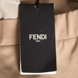 Fendi Beige Silk Trim Detail Bermuda Shorts S