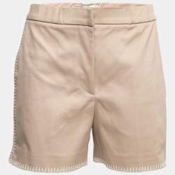 Fendi Beige Silk Trim Detail Bermuda Shorts S