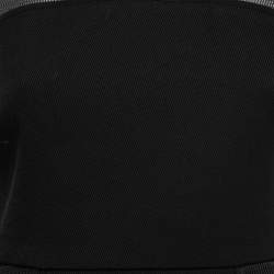 Pre Owned Fendi Black Wool & Mesh Insert Collared Midi Dress S