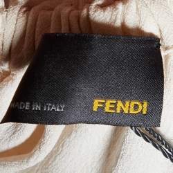 Pre Owned Fendi Cream Silk Crepe Ruffled Mini Dress M