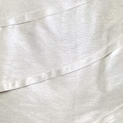 Pre Owned Fendi Vintage Gold Lurex Silk Tiered Mini Skirt M