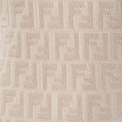 Pre Owned Fendi Greige FF Motif Knit Sleeveless Fitted Dress S