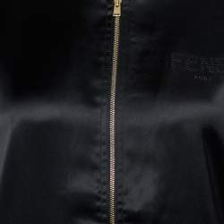 Fendi Black Satin Logo Embroidered Track Suit M