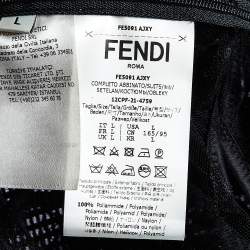Fendi Black Embroidered Tulle Lingerie Set L