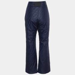 Pre Owned Fendi Navy Blue FF Logo Pattern Nylon Ski Trousers M