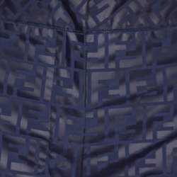 Pre Owned Fendi Navy Blue FF Logo Pattern Nylon Ski Trousers M