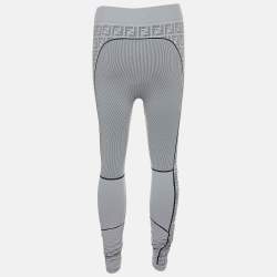 Fendi Grey Logo Pattern Jersey Seamless Leggings L/XL